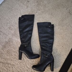 UGG Black Heeled Knee-High Boots